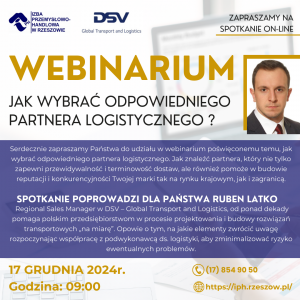 Read more about the article Webinar Jak wybrać partnera logistycznego?